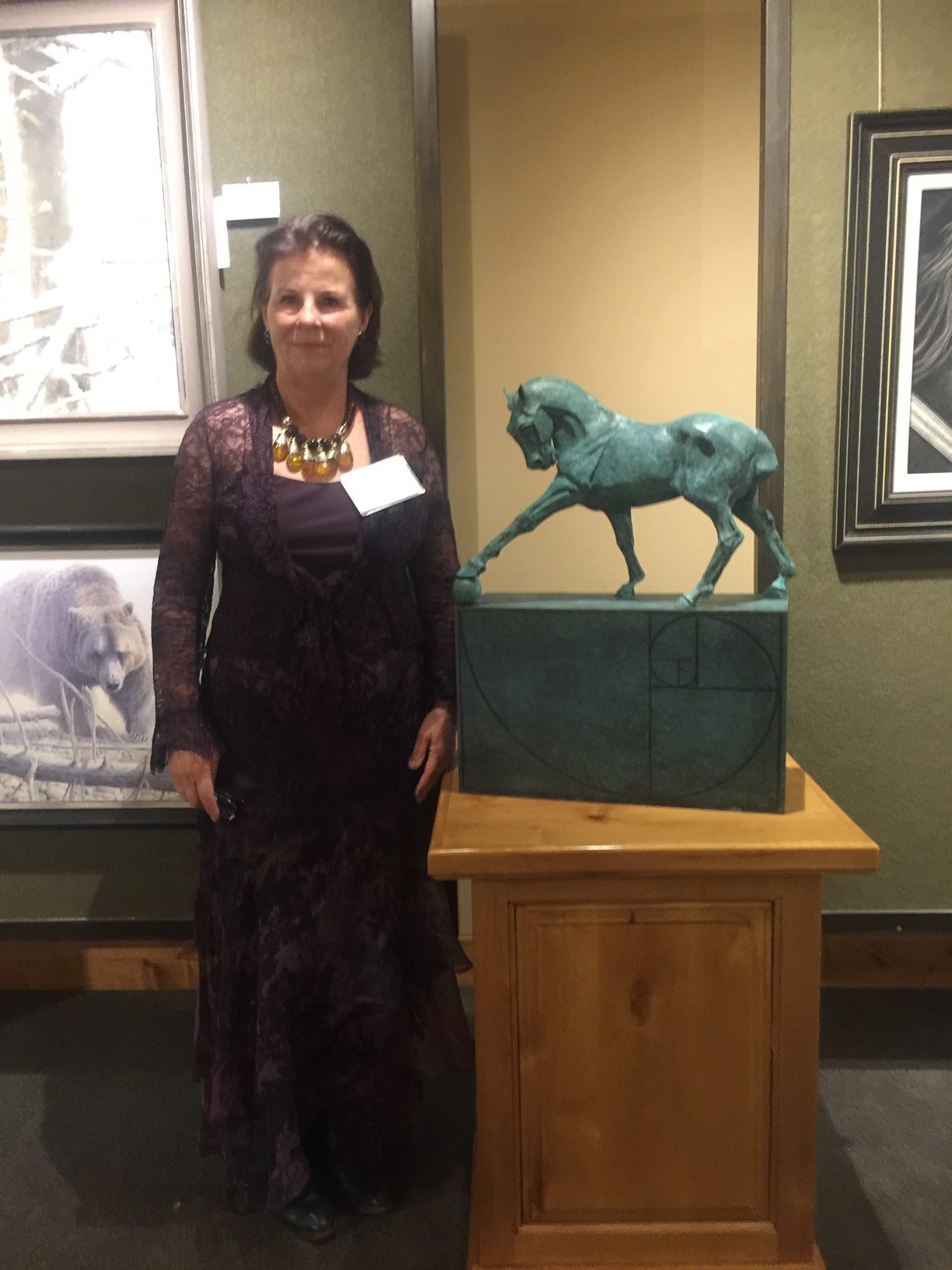 Diana with Maestro at Trailside Gallery SAA Show 2017 Jackson, WY